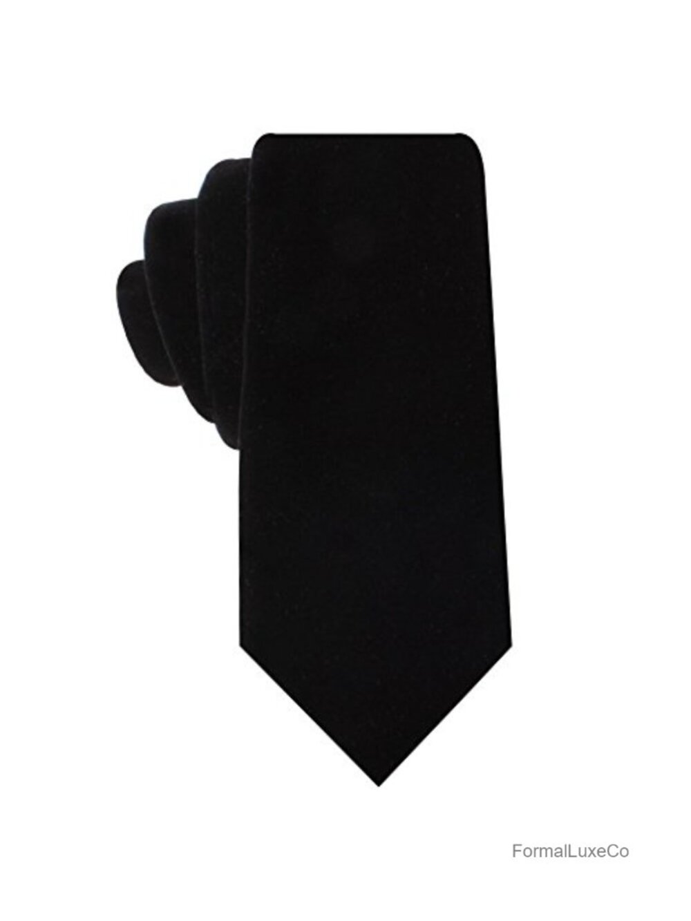 Mens Velvet Skinny Tie Necktie for Groomsmen Wedding Formal